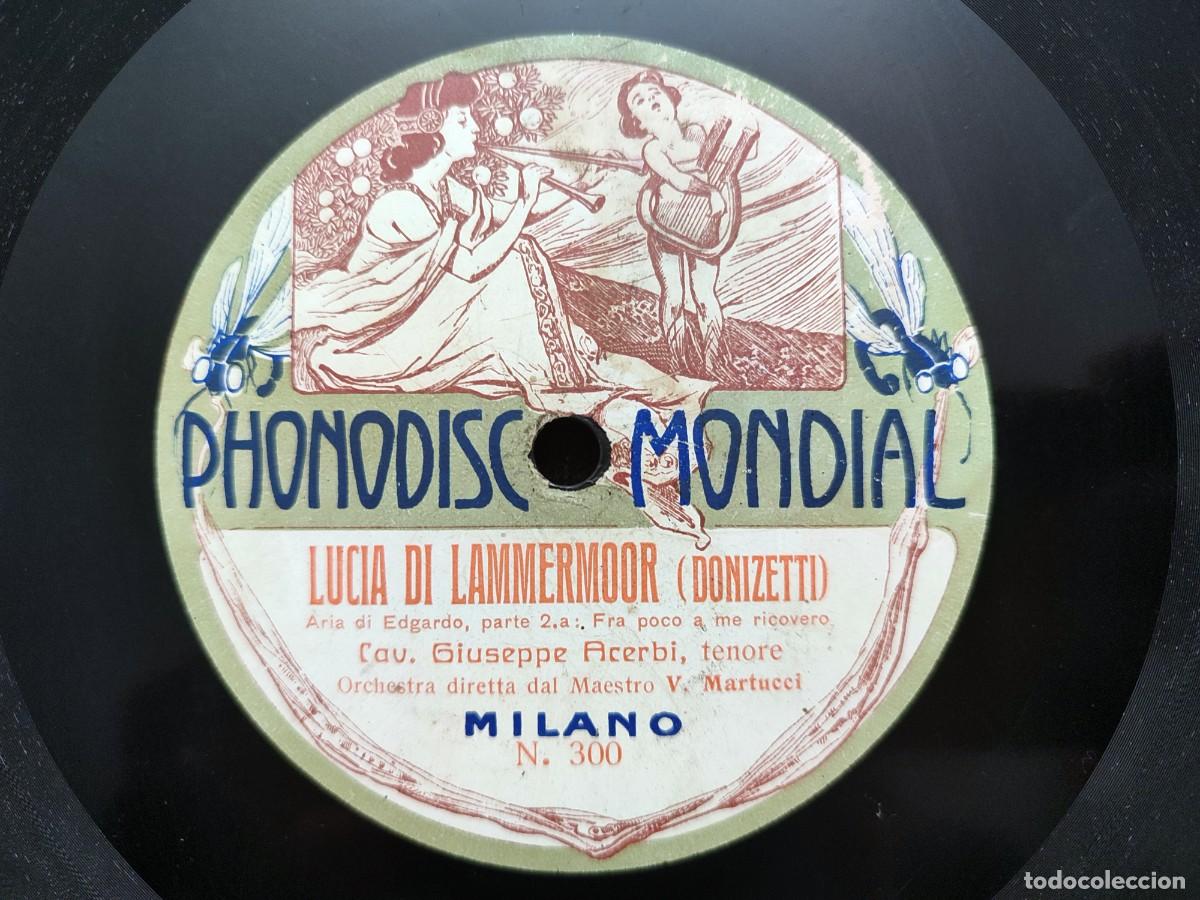 Discos de pizarra: LUCIA DI LAMMERMOOR. ARIA DI EDGARDO, GIUSEPPE ACERBI. PHONODISC MONDIAL N&ordm; 300