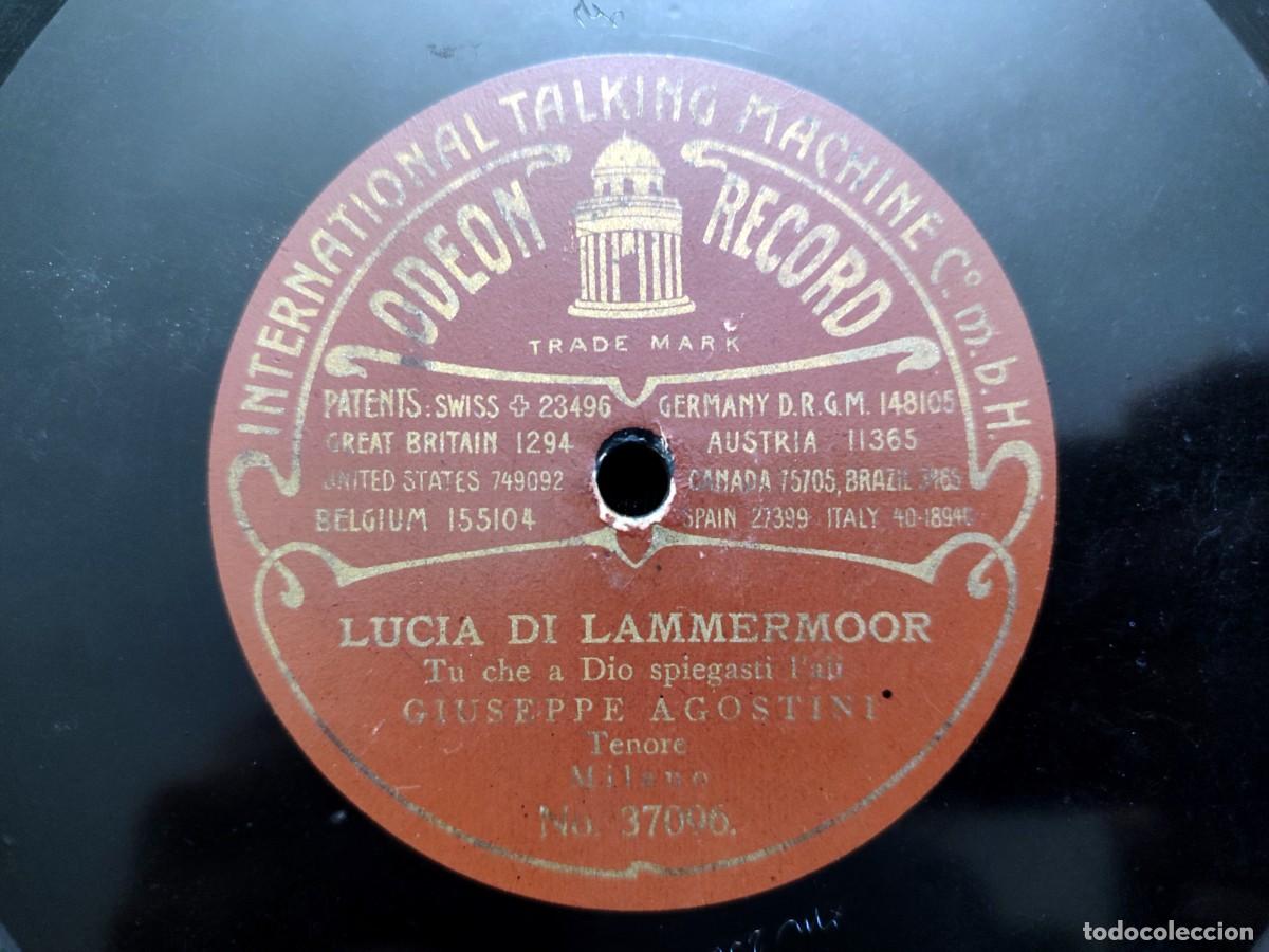 Discos de pizarra: LUCIA DI LAMMERMOOR. GIUSEPPE AGOSTINI &ndash; ANGELO BAD&Agrave; E CORISTI SCALA. ODEON RECORD 37096 - 37110