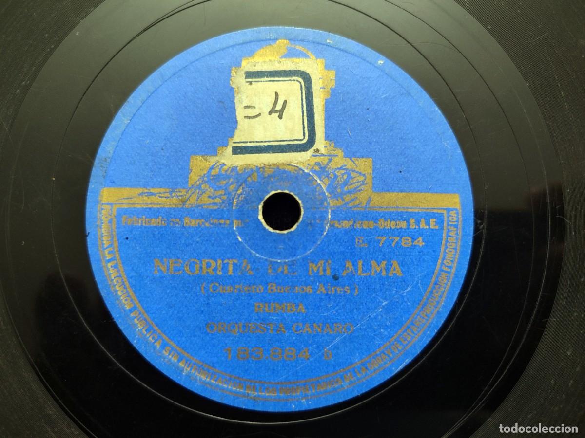 Discos de pizarra: ORQUESTA CANARO, NEGRITA DE MI ALMA &ndash; ORQU&Iacute;DEAS A LA LUZ DE LA LUNA. ODEON 183884