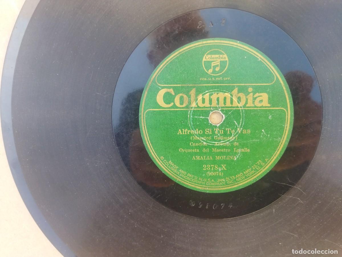 Discos de pizarra: disco de pizarra de amalia molina CORTIJERA BRAVA -y ALFREDO SI TU TE VAS 2378 X
