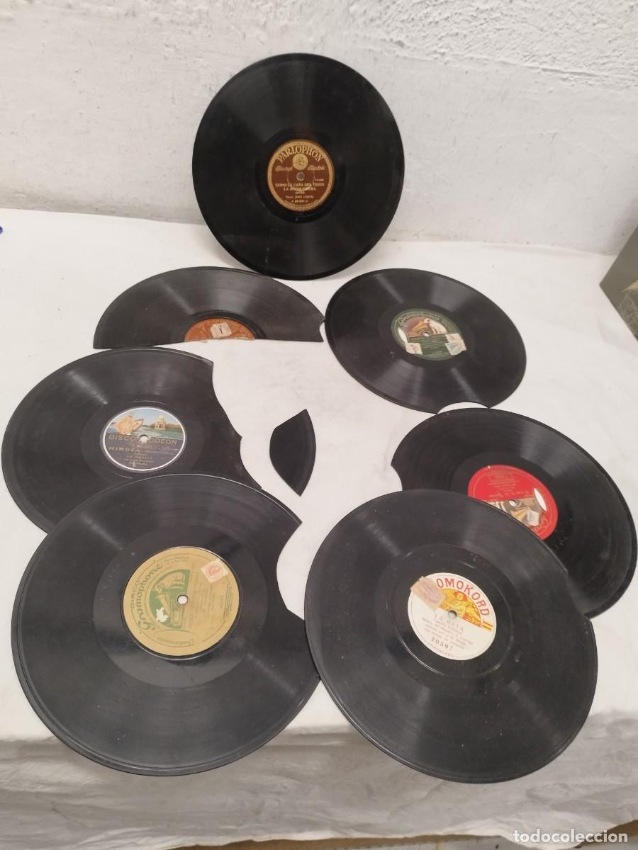 Discos de pizarra: Lote de 7 Discos de Pizarra Antiguos para Gram&oacute;fono (78 RPM) - Varios Sellos (Parlophone, Odeon.