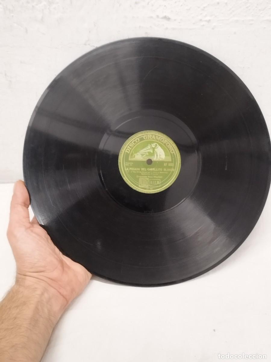 Discos de pizarra: Antiguo Disco de Pizarra 78 RPM Gram&oacute;fono AF 504 - La Posada del Caballito Blanco - Orquesta New May