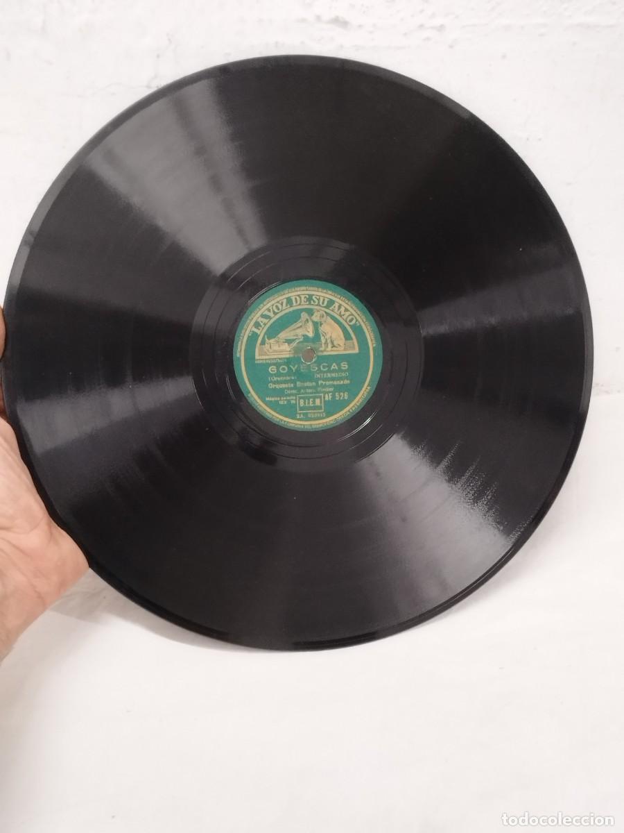 Discos de pizarra: Antiguo Disco Pizarra 78 RPM - Goyescas (Granados) Intermedio - La Voz de su Amo AF 526.