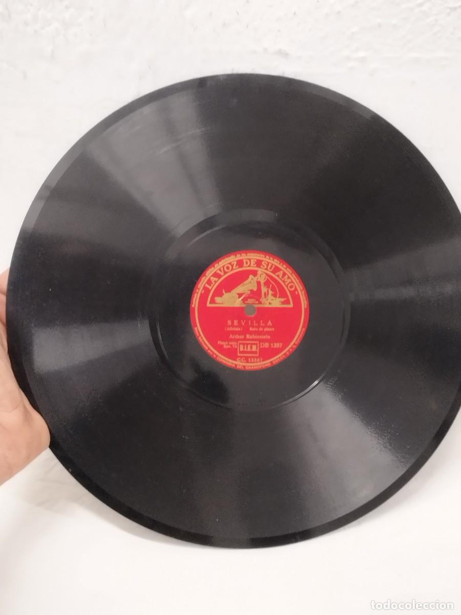 Discos de pizarra: Antiguo Disco Pizarra 78 RPM - Arthur Rubinstein: Sevilla / Navarra (Alb&eacute;niz) - La Voz de su Amo.