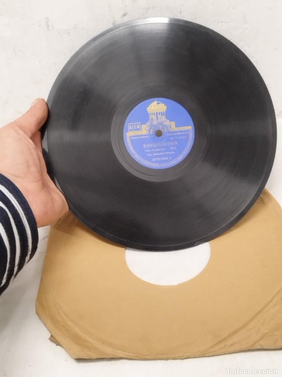 Discos de pizarra: Antiguo Disco de Pizarra 78 RPM - Ode&oacute;n 275.022 - Estudiantina (Vals) - Orquesta Bohemios Vieneses.