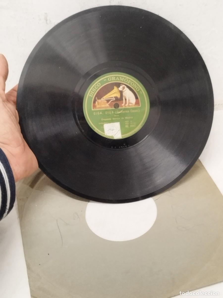 Discos de pizarra: Antiguo Disco Pizarra 78 RPM - Disco Gram&oacute;fono AE 3847 - &rdquo;Oiga, Oiga&rdquo; / Orquesta de Madrid.