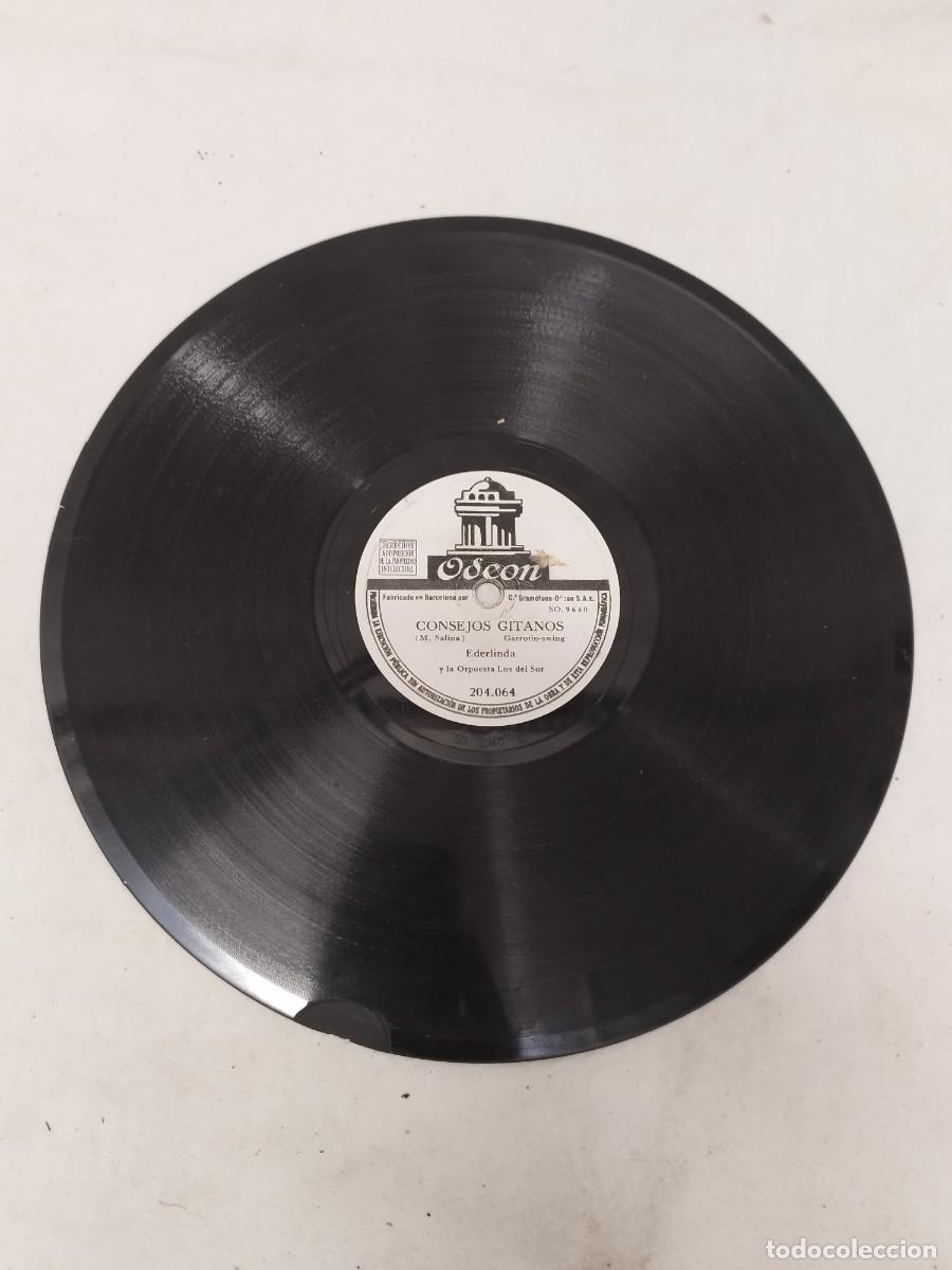 Discos de pizarra: Antiguo Antiguo Disco De Pizarra 78 RPM Odeon Ederlinda Y Orquesta soy Del Sur - Consejos gitanos.