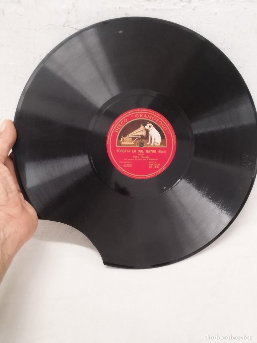 Shellac Records: Antiguo Disco Pizarra 78 RPM - Pablo Casals - Goyescas / Toccata En Sol Mayor - Gram&oacute;fono con rotura