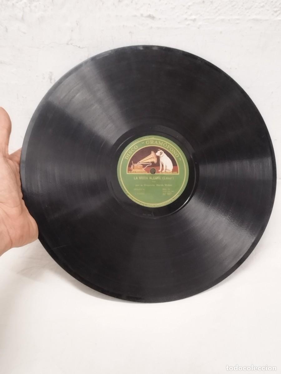 Discos de pizarra: Antiguo Disco de Pizarra 78 RPM - Disco Gram&oacute;fono AF 187 - La Viuda Alegre (Marek Weber).