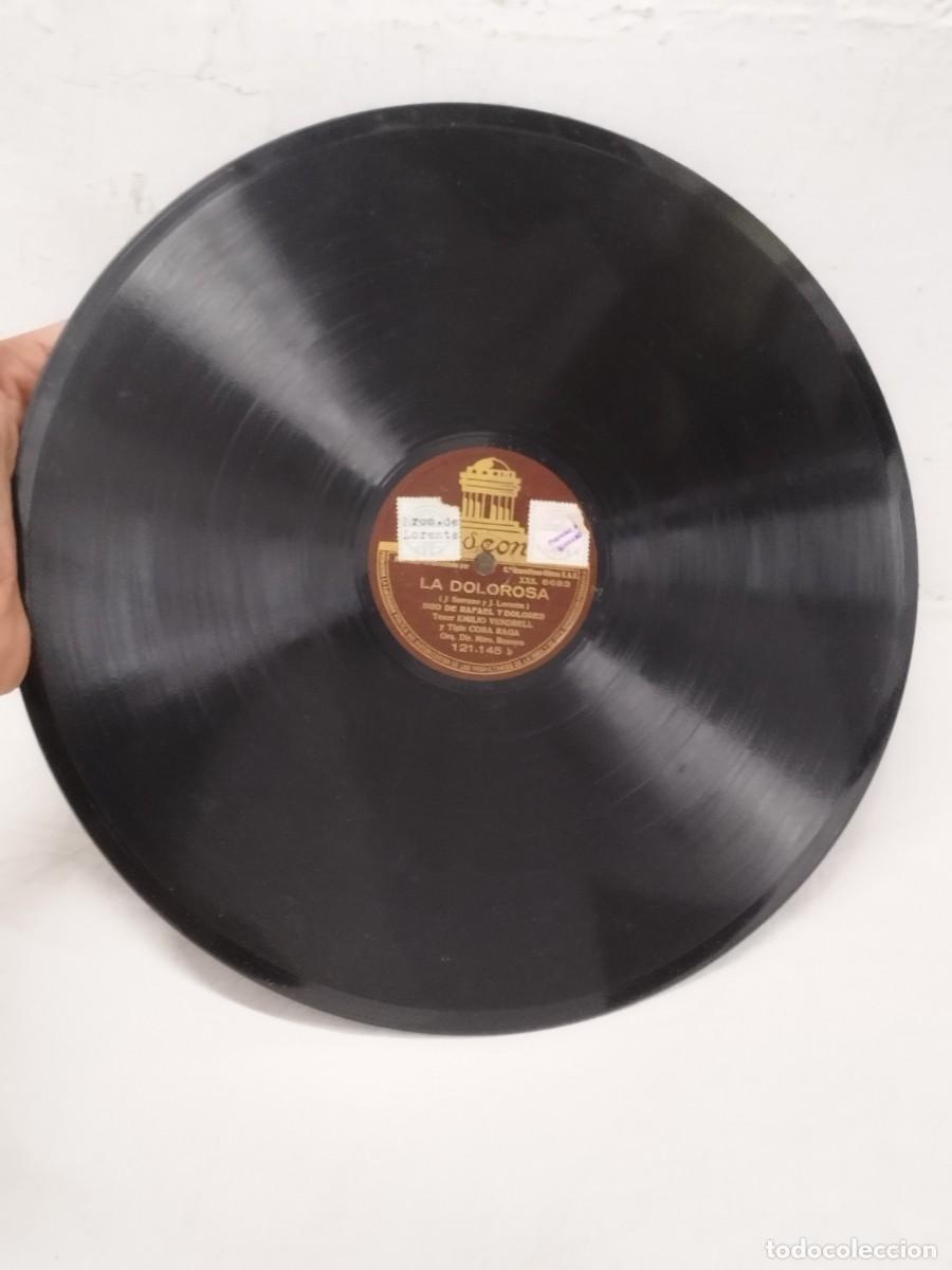 Discos de pizarra: Antiguo Disco De Pizarra 78 RPM La Dolorosa - Odeon 121.145 (Emilio Vendrell y Cora Raga).
