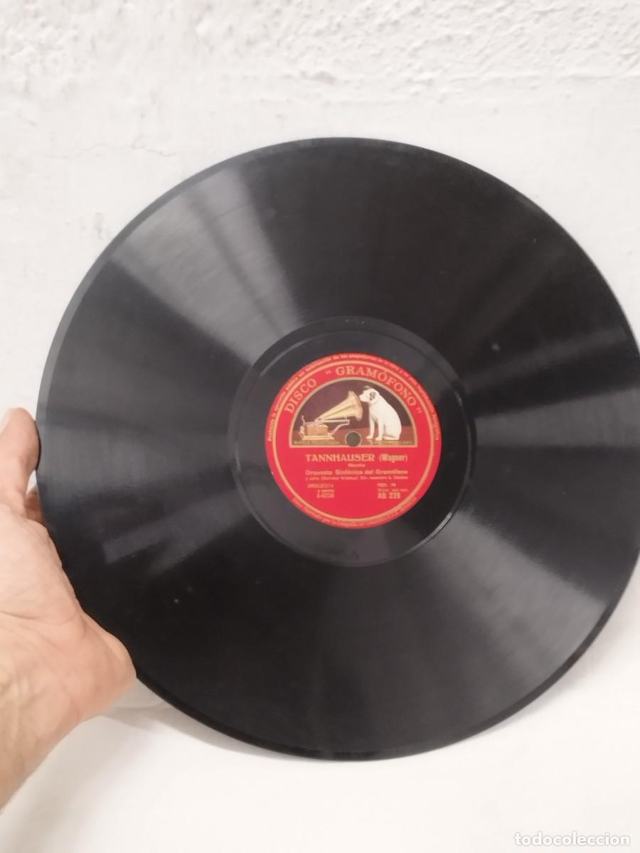 Discos de pizarra: Antiguo Disco Pizarra 78 RPM Disco Gram&oacute;fono AB 229 - Wagner: Tannh&auml;user (Marcha) Albert Coates.