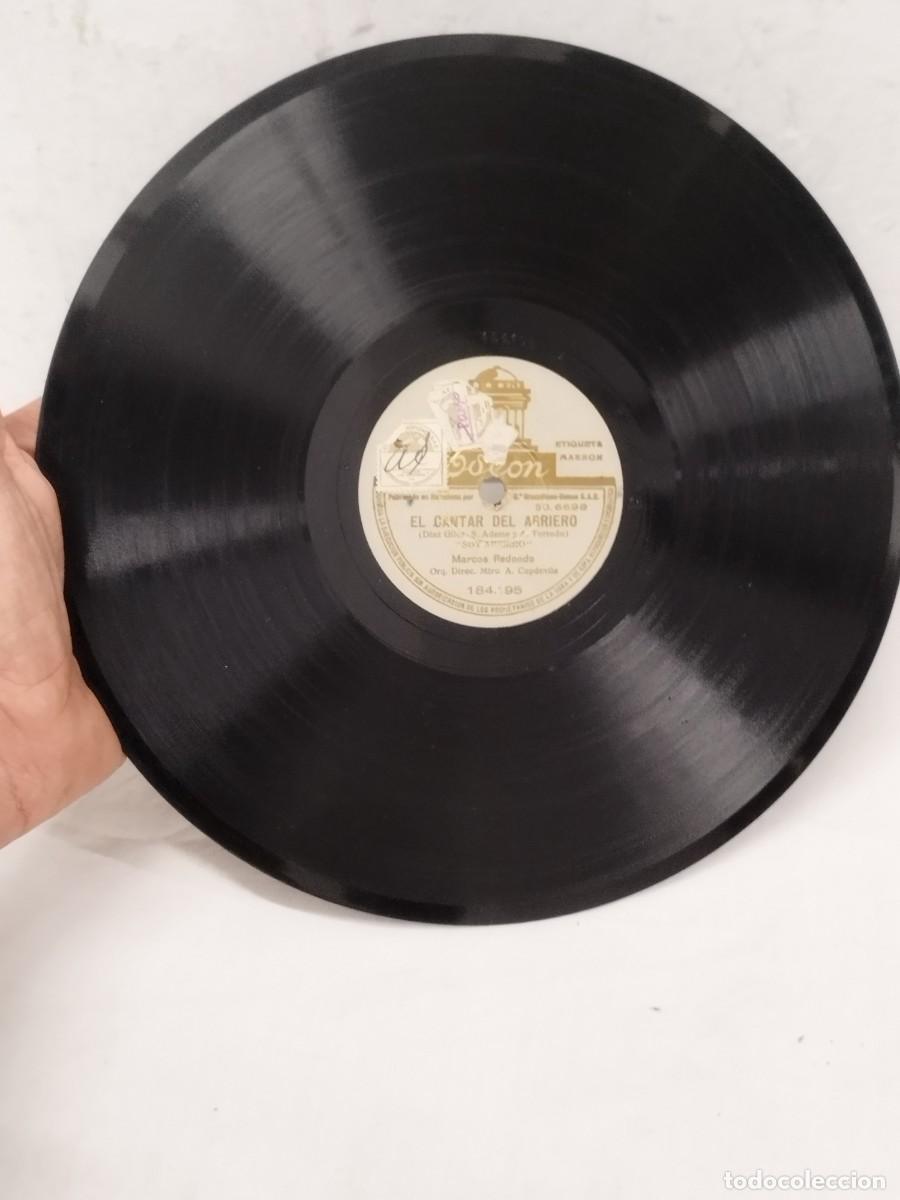 Discos de pizarra: Antiguo Disco de Pizarra 78 RPM Ode&oacute;n 184.195 - Marcos Redondo - El Cantar del Arriero.