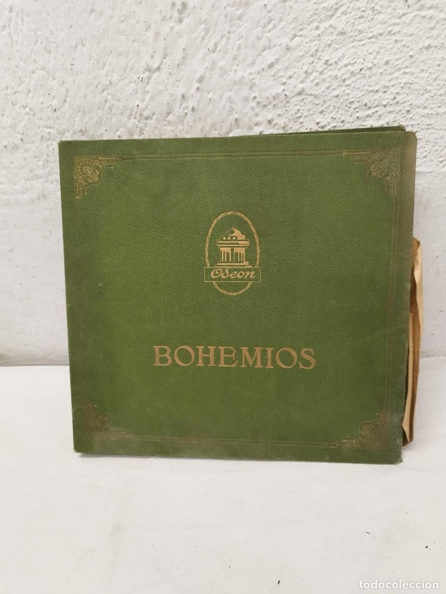 Discos de pizarra: &Aacute;lbum Antiguo 6 Discos Pizarra 78 rpm - Zarzuela Bohemios (Amadeo Vives) - Sello Ode&oacute;n.