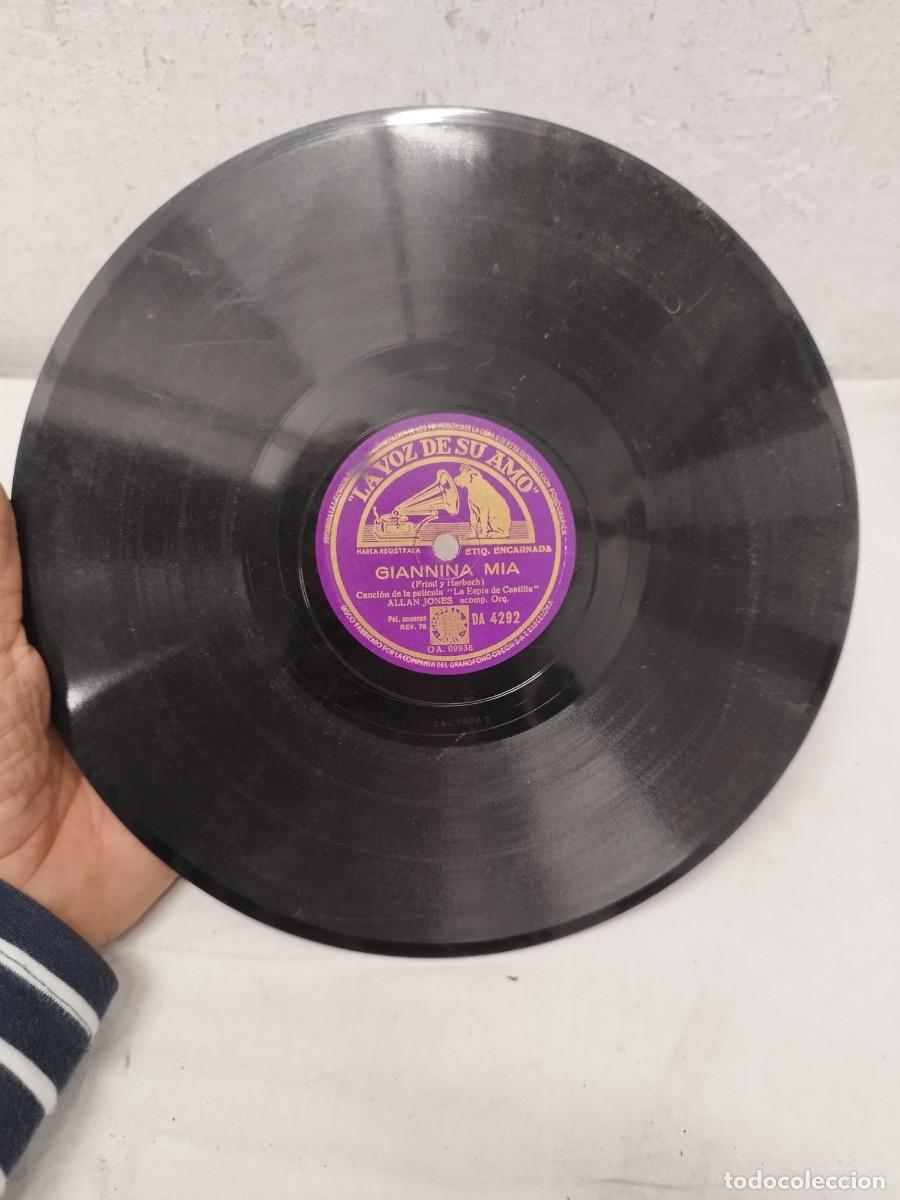 Discos de pizarra: Antiguo Disco Pizarra 78 RPM Allan Jones - Serenata de las Mulas / Giannina M&iacute;a - La Voz de su Amo.