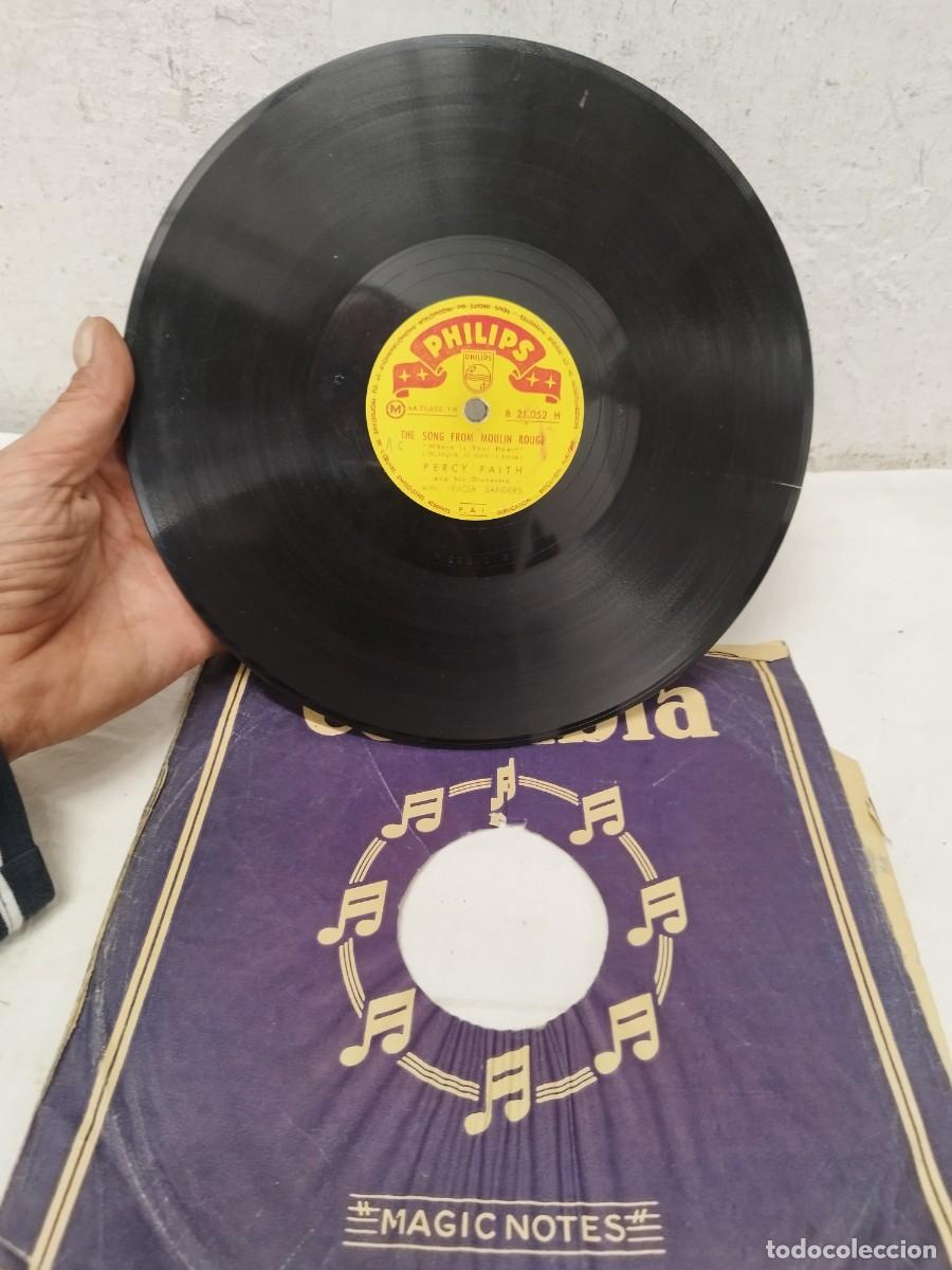 Discos de pizarra: Antiguo Disco De Pizarra 78 RPM Percy Faith - The Song From Moulin Rouge / Swedish Rhapsody Philips.