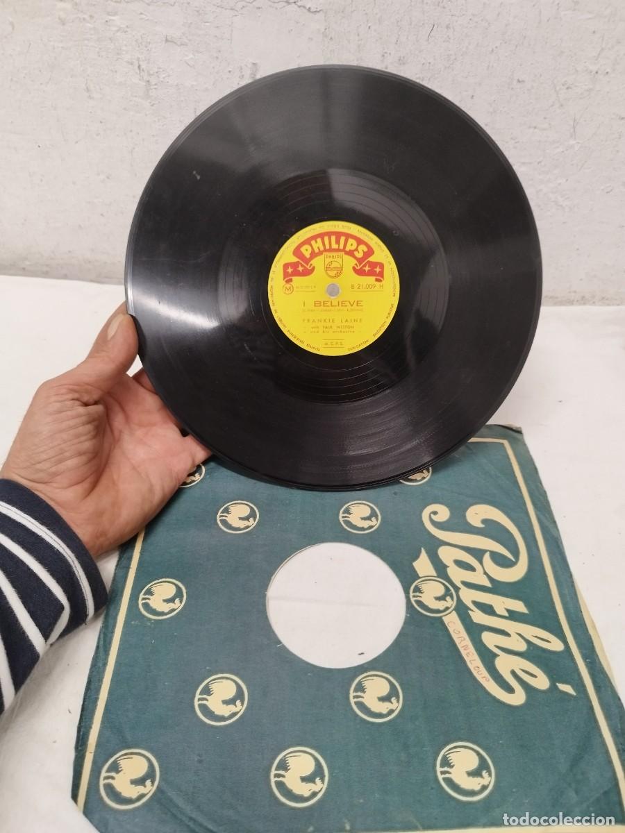 Discos de pizarra: Antiguo Disco Pizarra 78 RPM Frankie Laine - I Believe / Your Cheatin' Heart - Philips B 21.009.