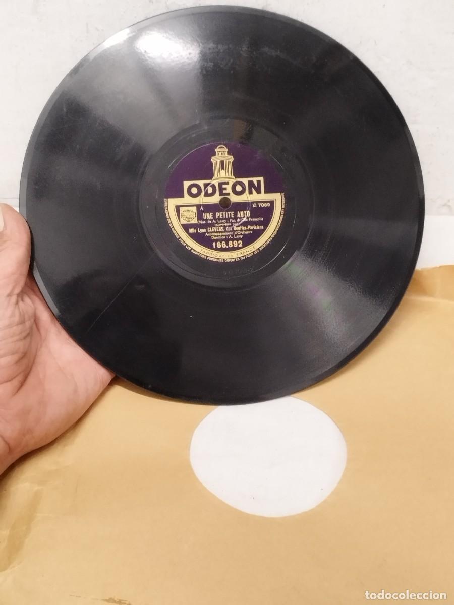 Schellackplatten: Antiguo Disco Pizarra 78 RPM Odeon 166.892 - Lyne Clevers: Une Petite Auto 1935.