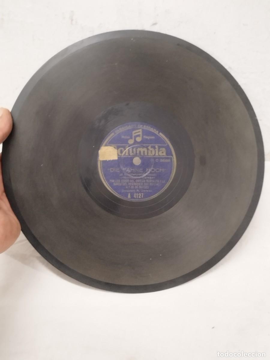 Discos de pizarra: Antiguo Disco Pizarra 78 RPM Columbia C 3666 A 4127 - Die Fahne Hoch, orfeon Burgales.