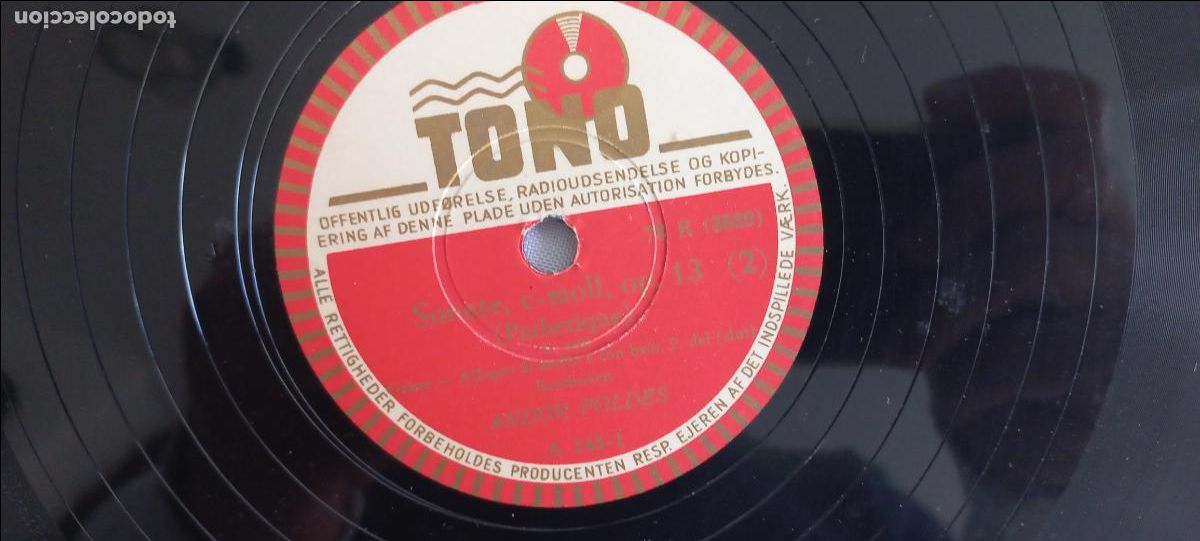 Discos de pizarra: Andor Foldes Disco De Pizarra 78 RPM. Tono A 145. Beethoven Sonate c- moll Pathetique. 3680. 1950-51