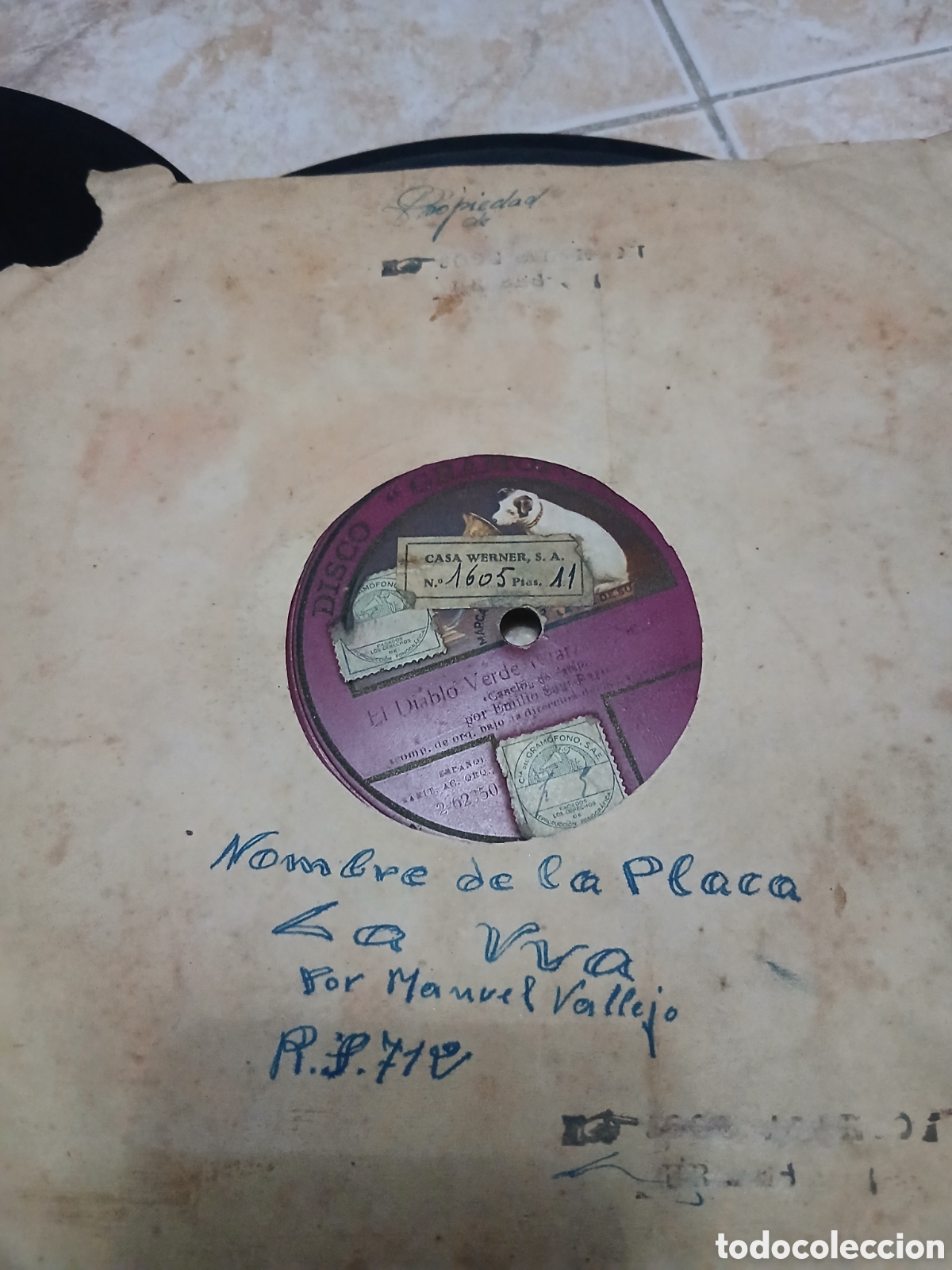 Discos de pizarra: 3 discos de pizarra 78rpm - Foto 2
