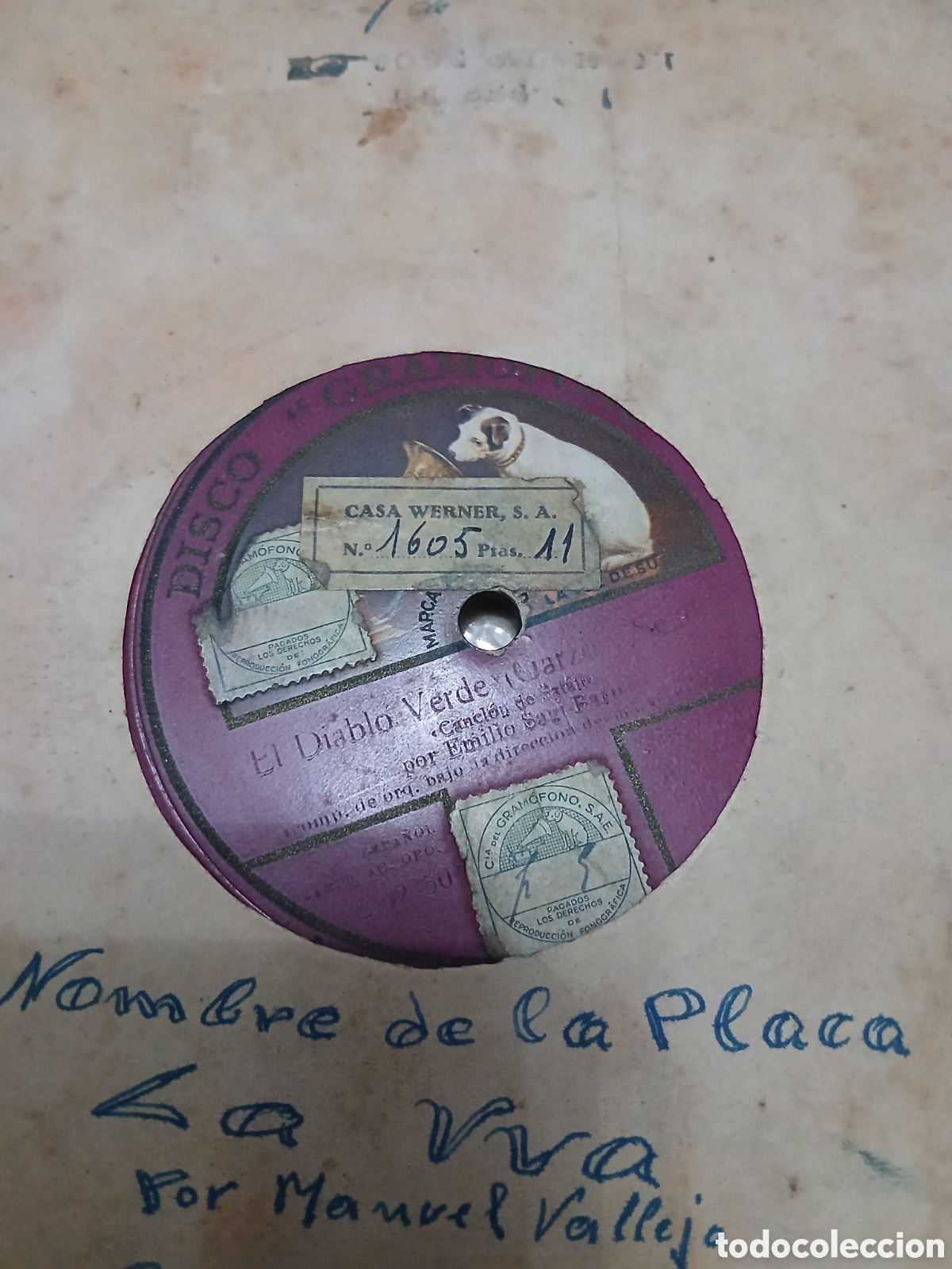 Discos de pizarra: 3 discos de pizarra 78rpm - Foto 4