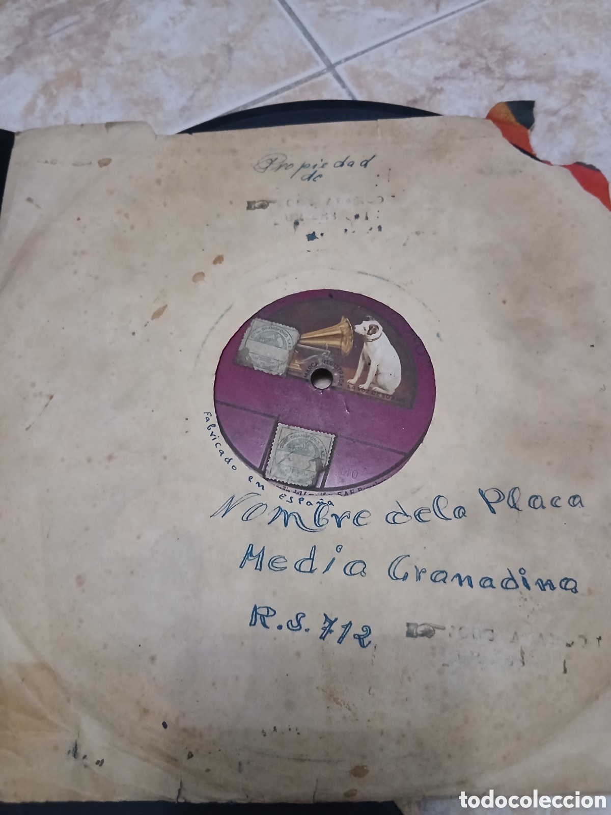 Discos de pizarra: 3 discos de pizarra 78rpm - Foto 5