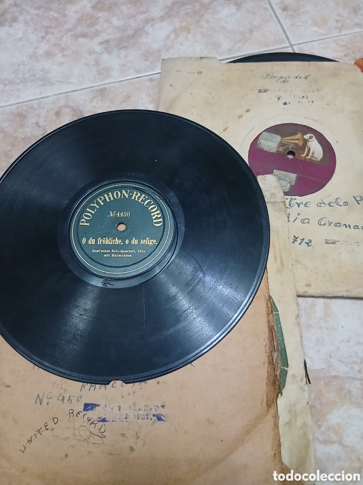 Discos de pizarra: 3 discos de pizarra 78rpm - Foto 8