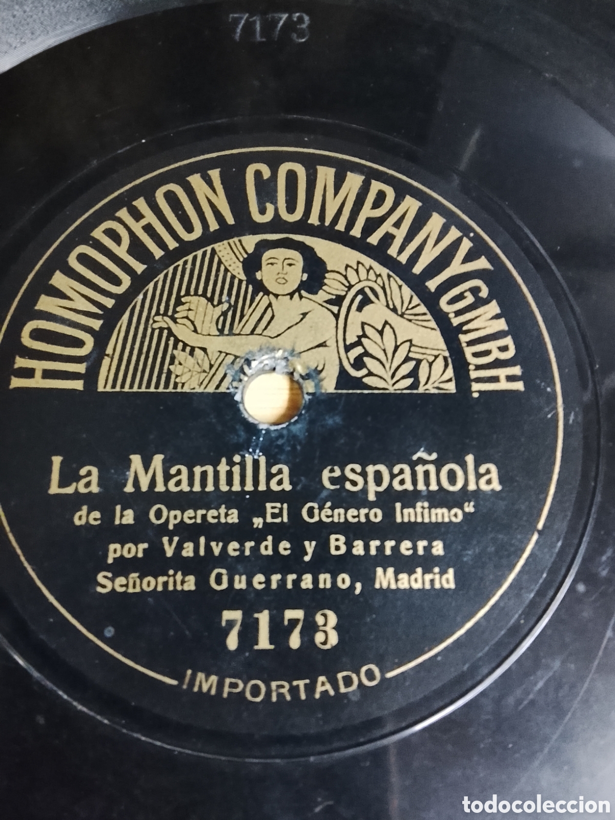Discos de pizarra: Disco de pizarra la mantilla espa&ntilde;ola por Valverde y barrera