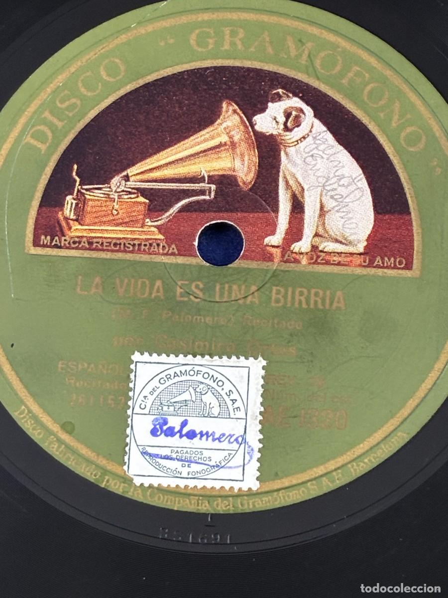 Discos de pizarra: Disco de pizarra Casimiro Ortas y Carlos D&iacute;az. La vida es una birria / C&eacute;dula de soltero 1925 La voz