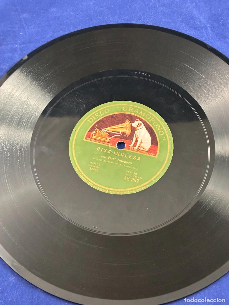 Discos de pizarra: Disco de pizarra Risa Inglesa / La Gran Risa. Burt Shepard y Henrik Klausen. Gram&oacute;fono AE 257 - Foto 5