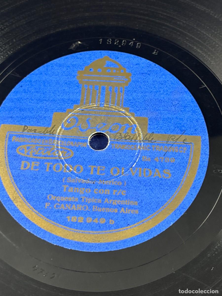 Discos de pizarra: Disco de pizarra Francisco Canaro. Sos m&aacute;s loca que un bagual / De todo te olvid&aacute;s. Ode&oacute;n