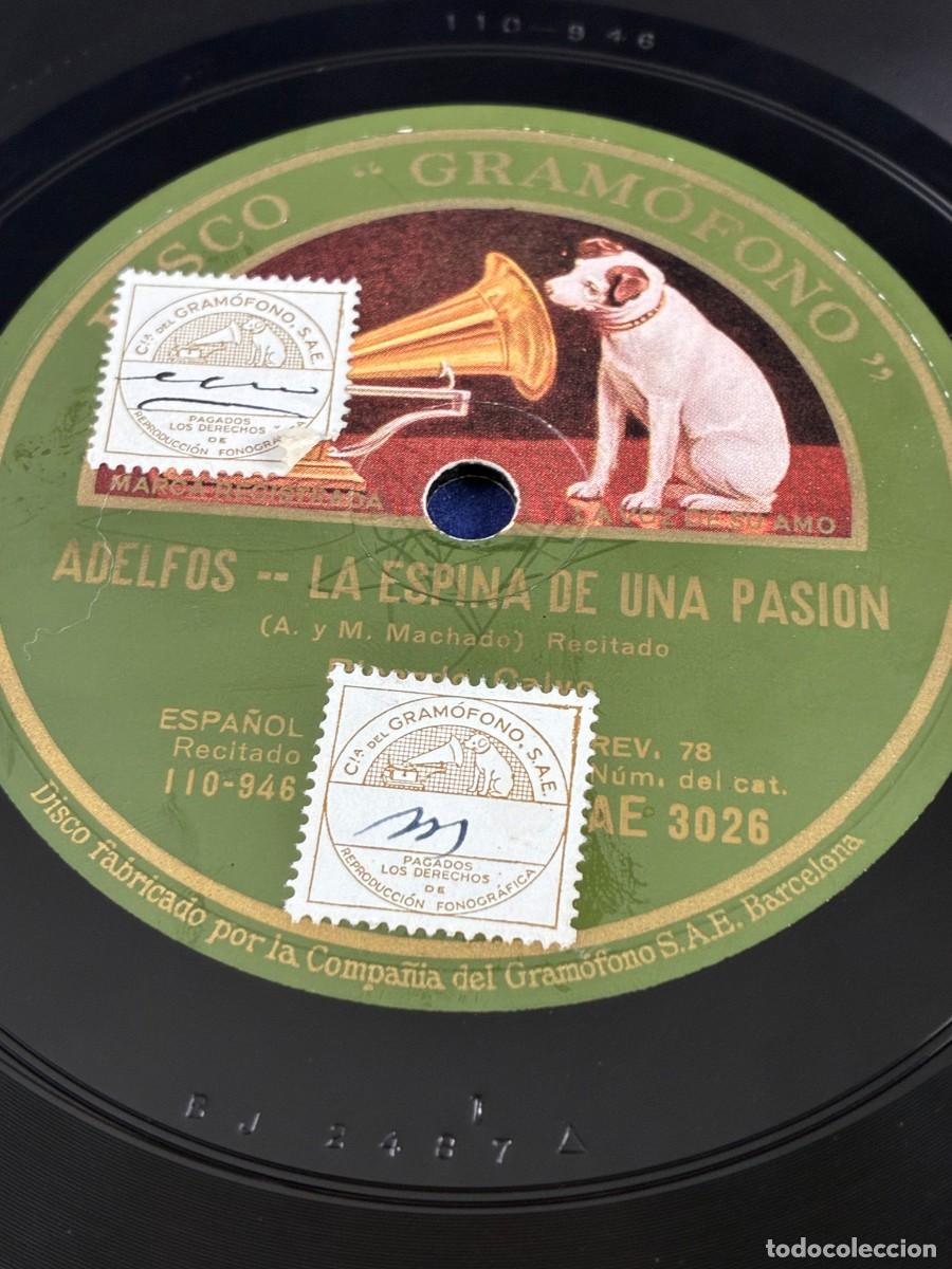Discos de pizarra: Disco de pizarra Ricardo Calvo. Adelfos / Rub&eacute;n Dar&iacute;o / Hermanos Machado. Gram&oacute;fono AE 3026