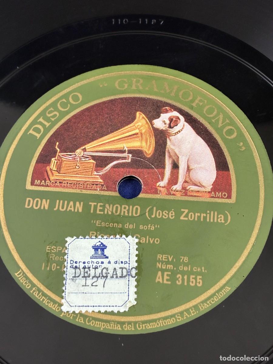 Discos de pizarra: Disco pizarra Ricardo Calvo. Don Juan Tenorio. Escena del Sof&aacute; / D&eacute;cimas del Pante&oacute;n. AE 3155