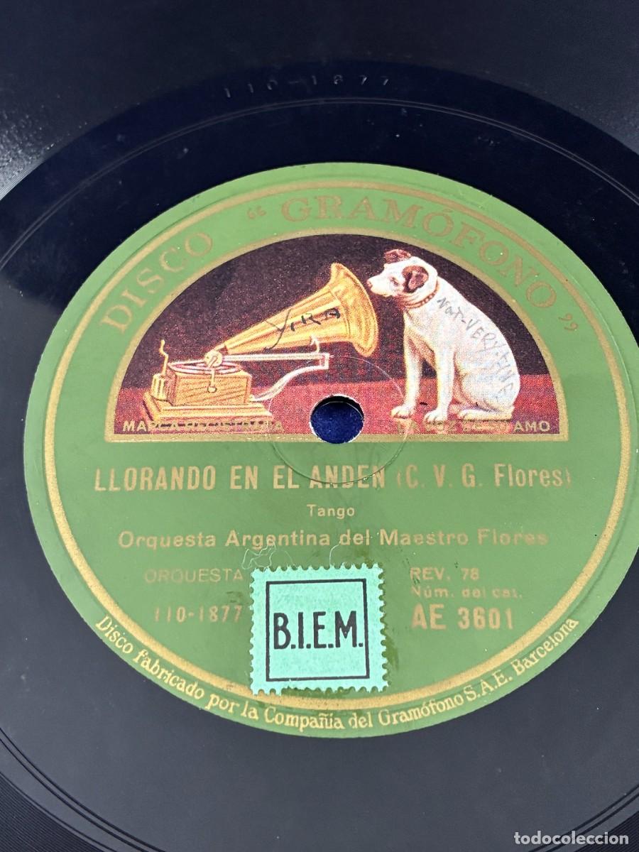 Discos de pizarra: Disco pizarra Yira Yira / Llorando en el and&eacute;n. Maestro Flores. Gram&oacute;fono AE 3601. 1931