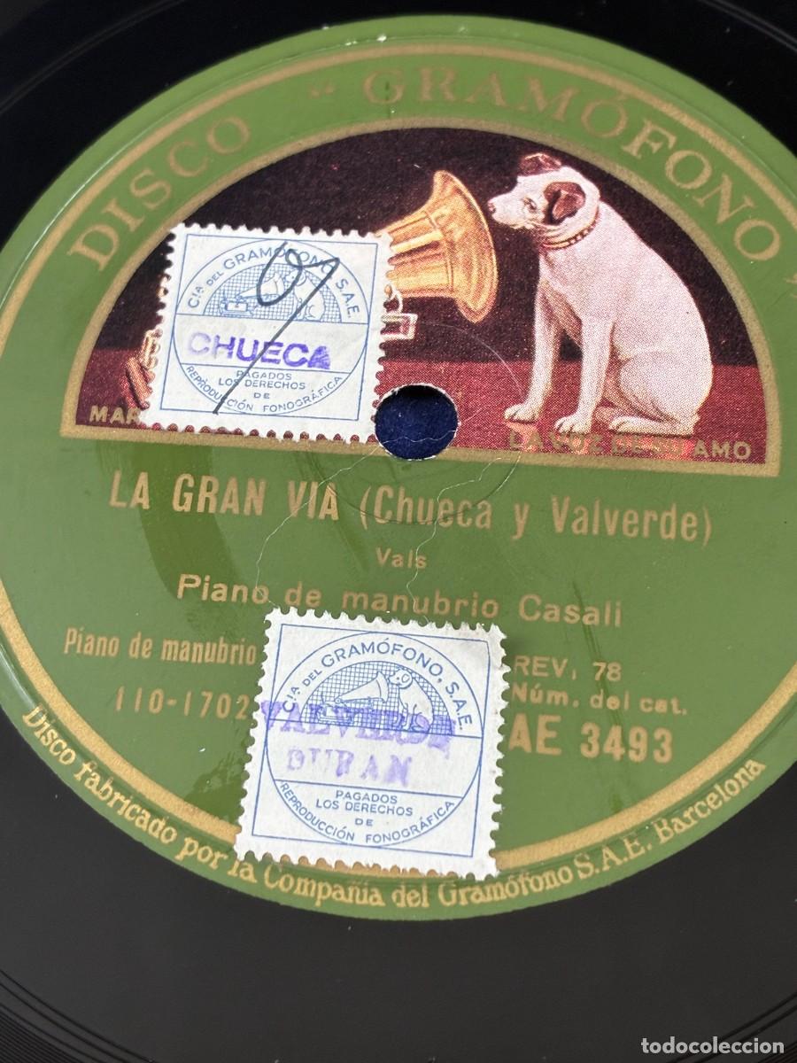 Discos de pizarra: Disco de pizarra La Gran V&iacute;a / Chalao. Piano de Manubrio Casali. 1931. La voz de su Amo AE 3493