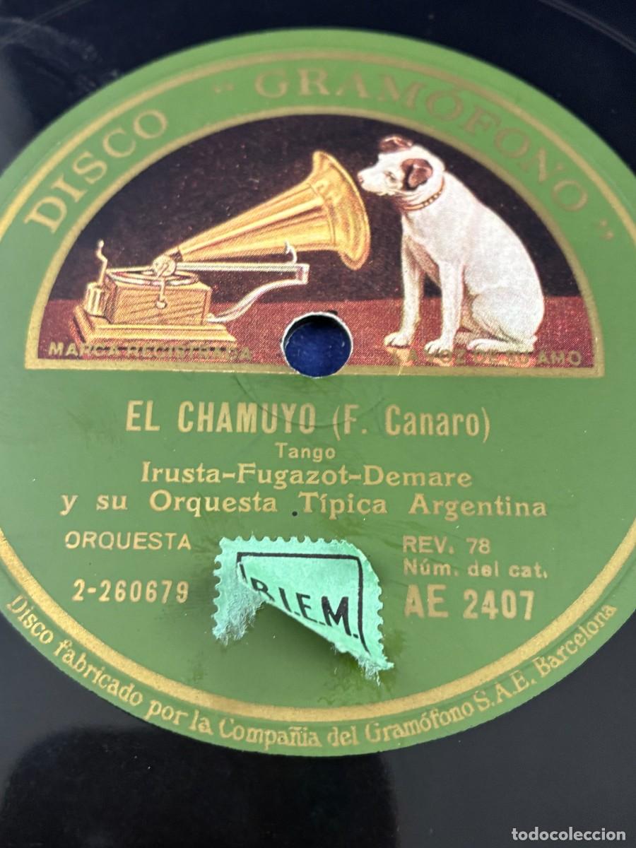 Discos de pizarra: Disco de Pizarra 1930. El Carrerito / El Chamuyo. Tr&iacute;o Argentino. Irusta Fugazot Demare. AE 2407