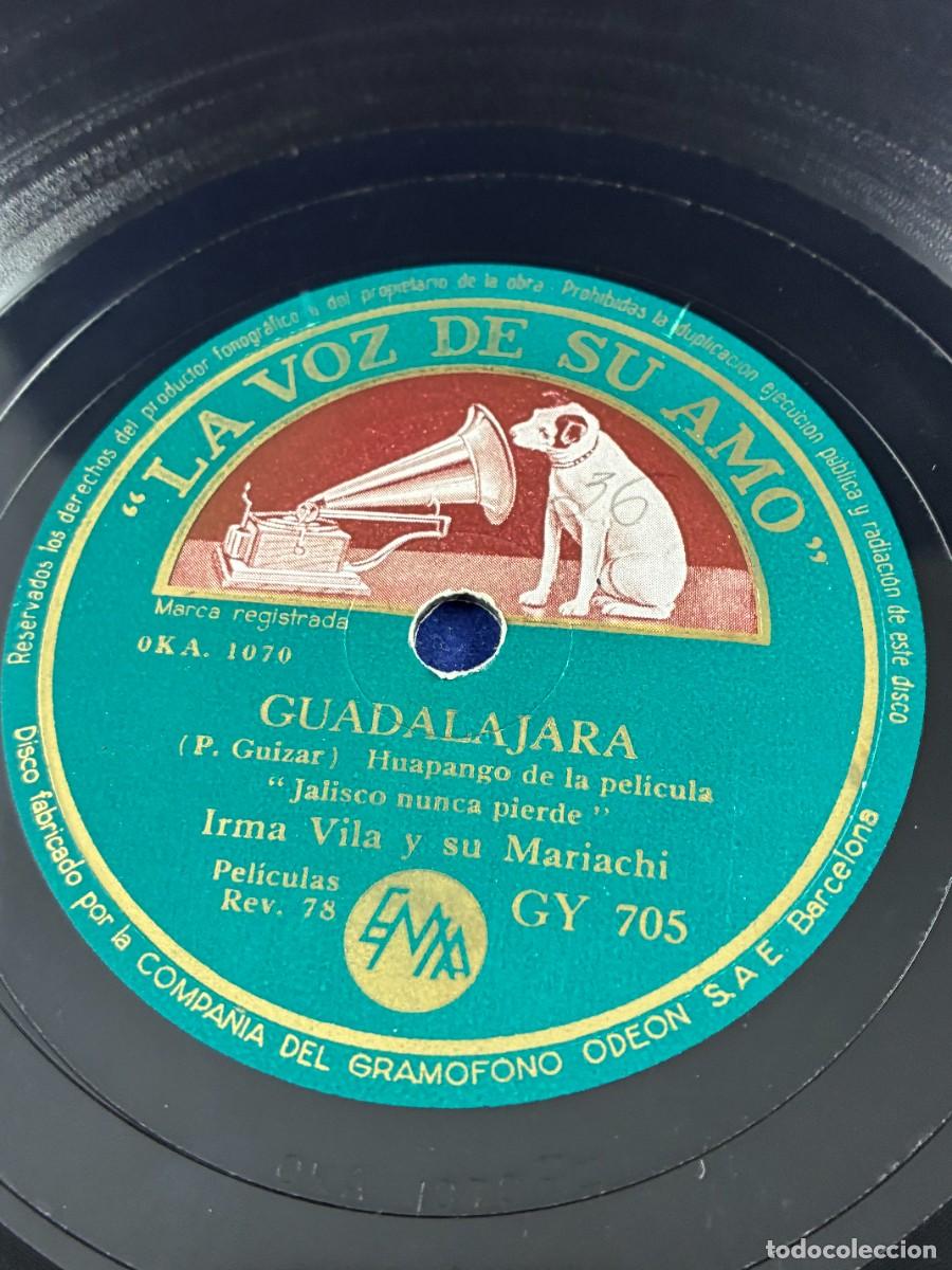 Discos de pizarra: Disco Pizarra Irma Vila y su Mariachi. Guadalajara / Me he de comer esa tuna. 1947. GY 705
