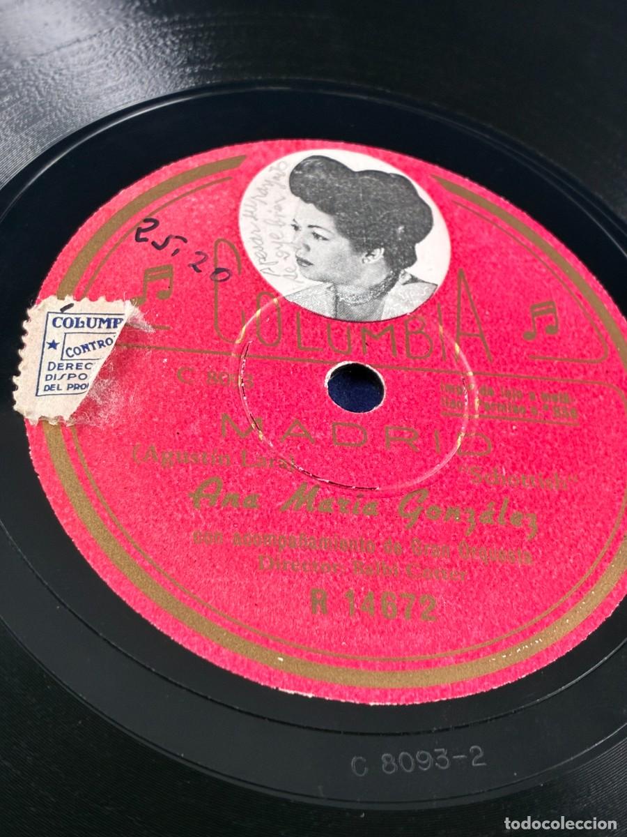 Discos de pizarra: Disco Pizarra. Ana Mar&iacute;a Gonz&aacute;lez. Madrid / Revancha. Agust&iacute;n Lara. Columbia R 14672