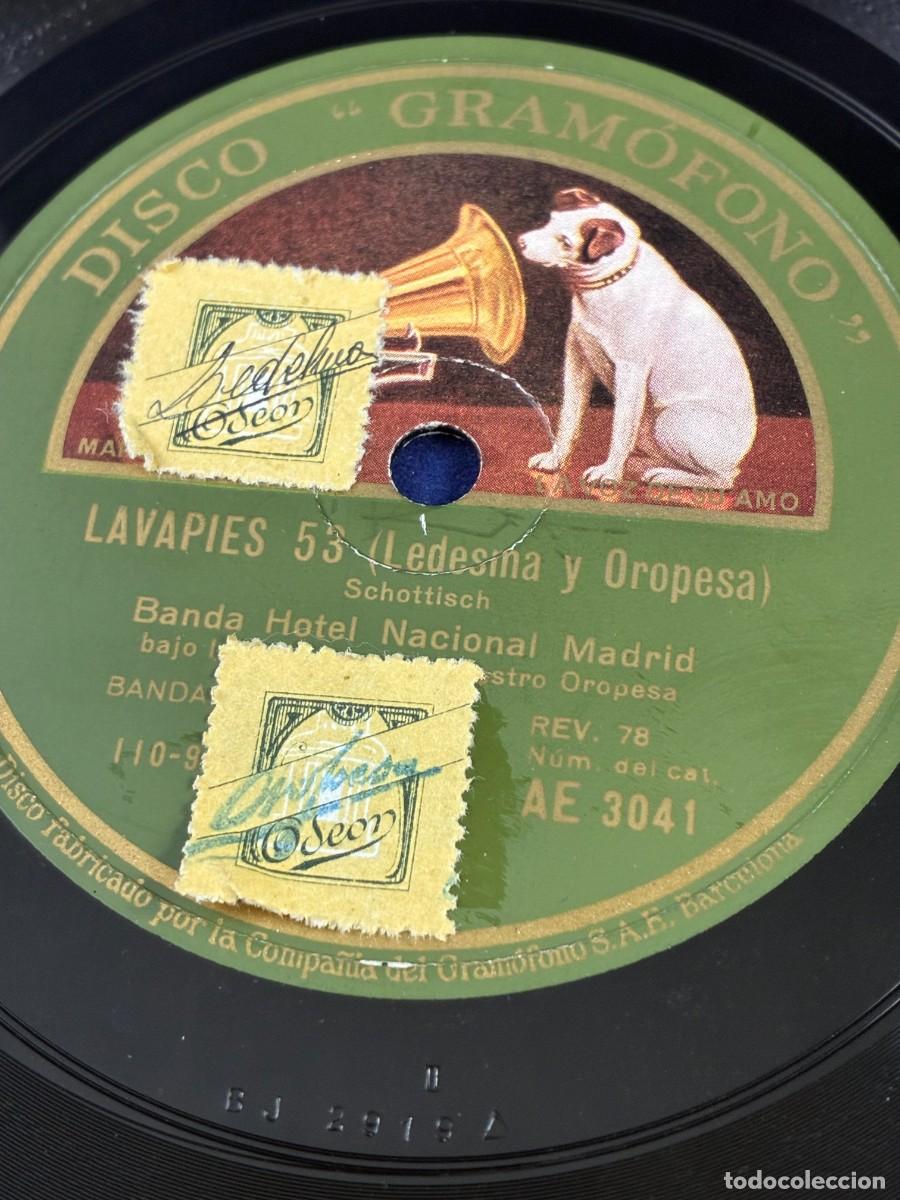 Discos de pizarra: Disco Pizarra. Lavapi&eacute;s 53 / Un Buen Par. Banda Hotel Nacional Madrid. 1930. AE 3041