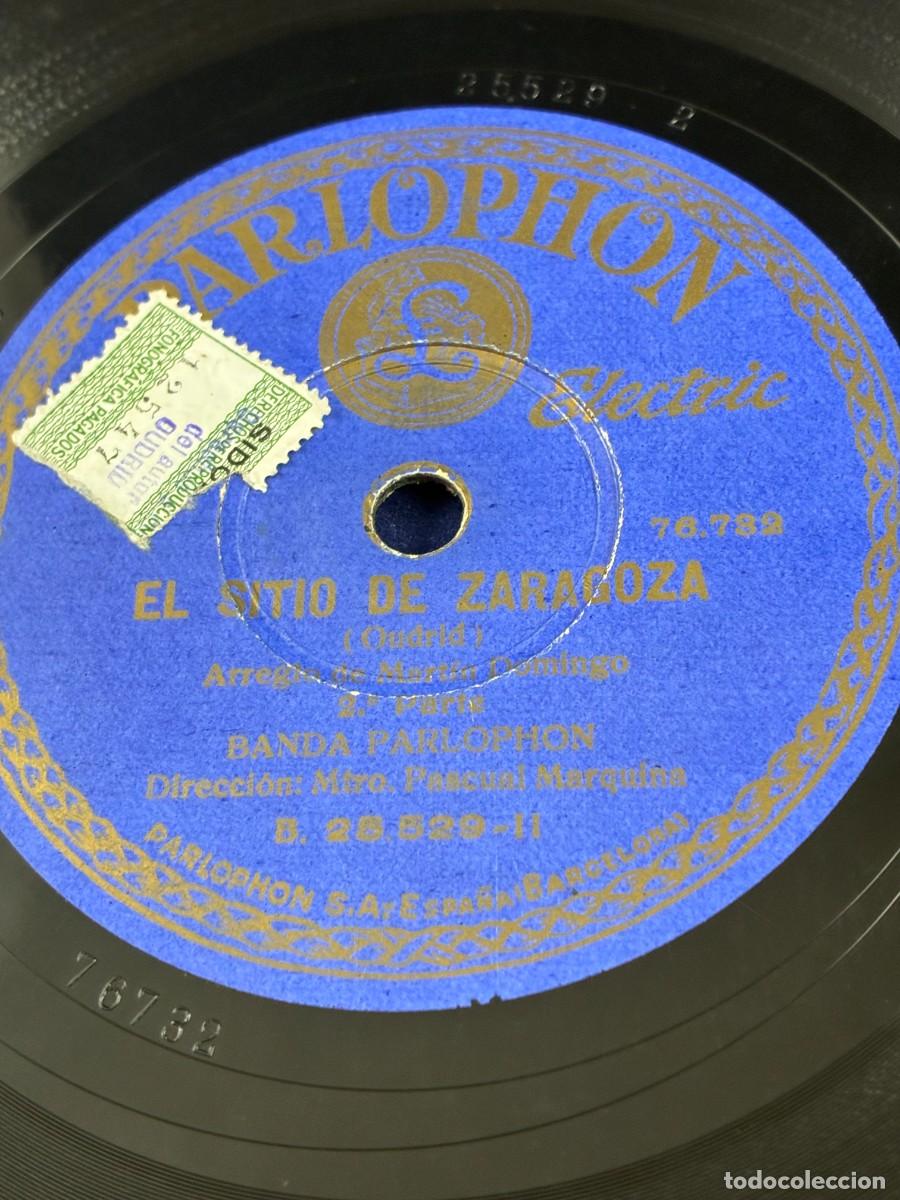 Discos de pizarra: Disco Pizarra El Sitio de Zaragoza. Banda Parlophon. Pascual Marquina. 1930. B.25529