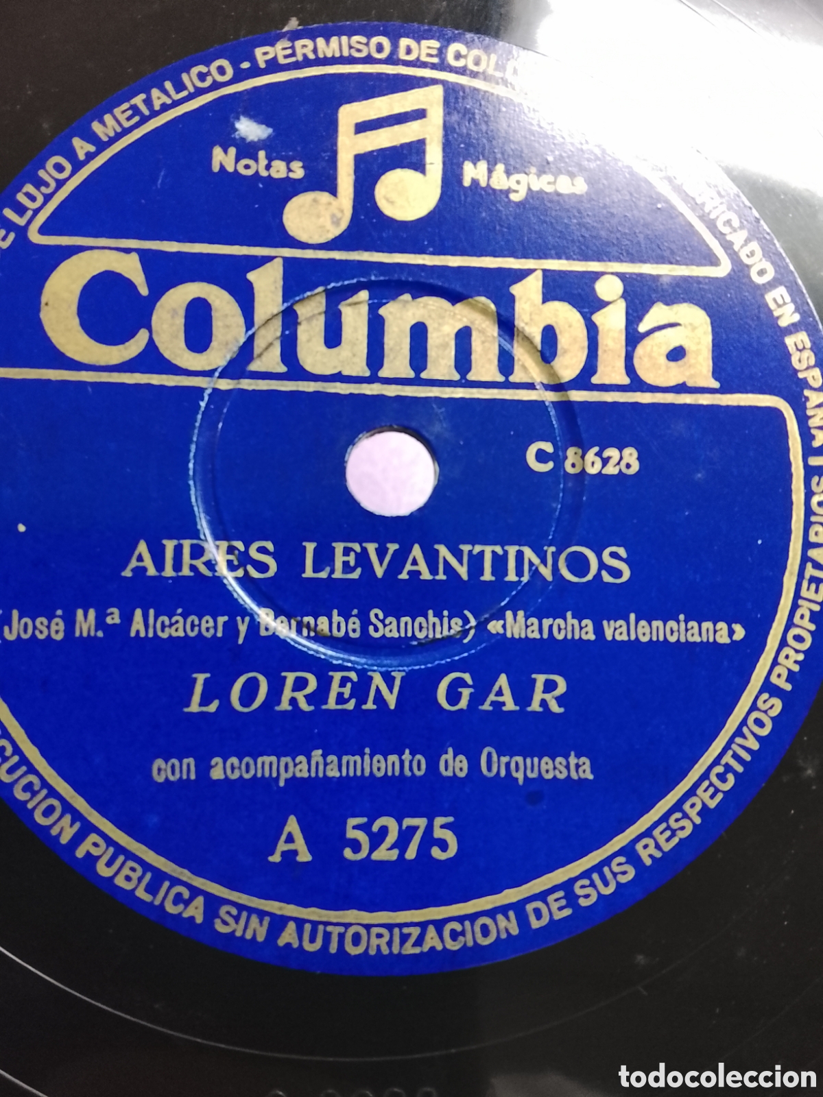Discos de pizarra: Disco de pizarra Aires levantinos marcha Valenciana