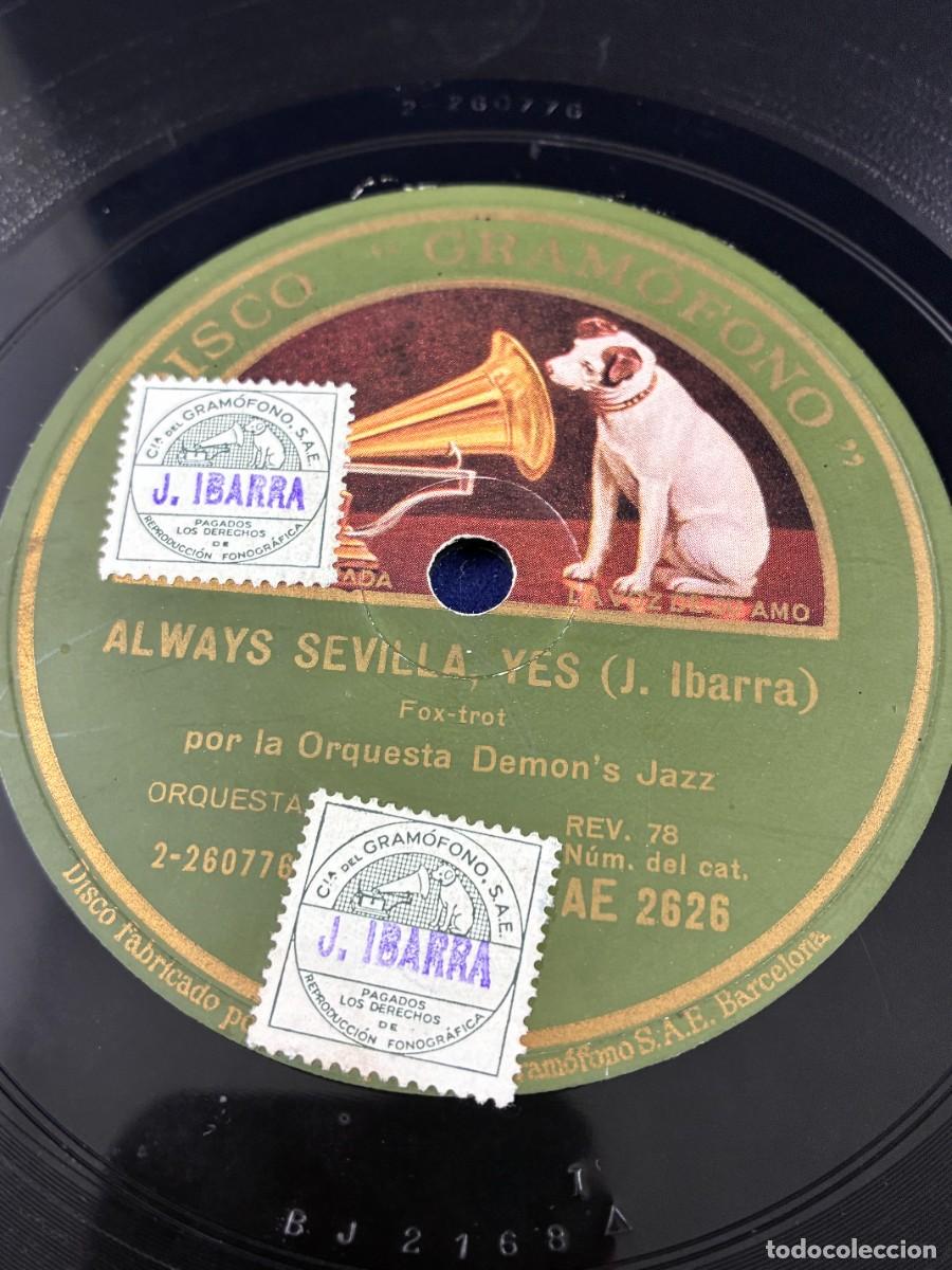 Discos de pizarra: DISCO PIZARRA 78 RPM DEMON'S JAZZ. ALWAYS SEVILLA YES / DON QUIJOTE. GRAM&Oacute;FONO 1929