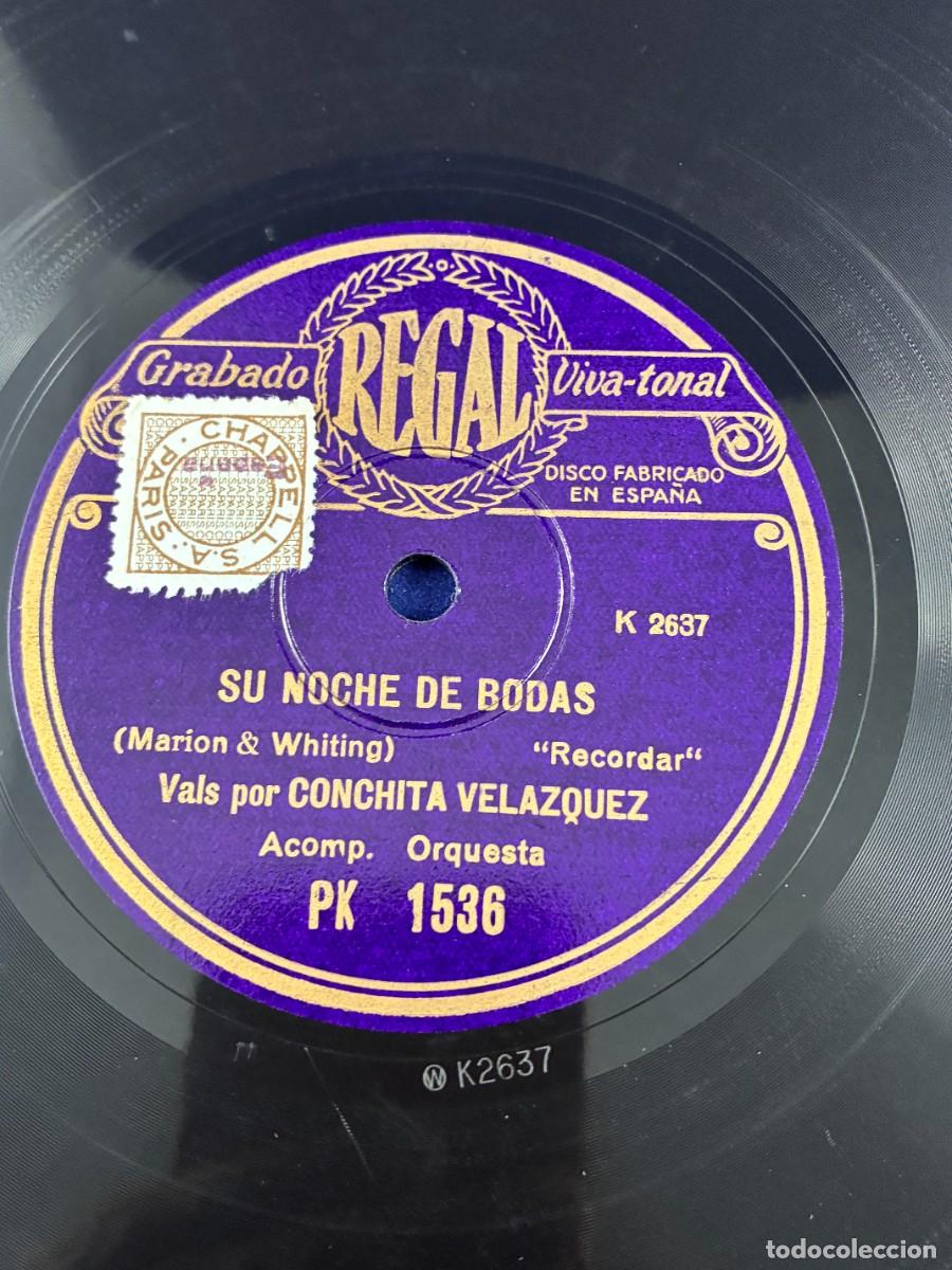 Discos de pizarra: DISCO PIZARRA 78 RPM SU NOCHE DE BODAS. CONCHITA VEL&Aacute;ZQUEZ Y PEPE ROMEU. REGAL 1931