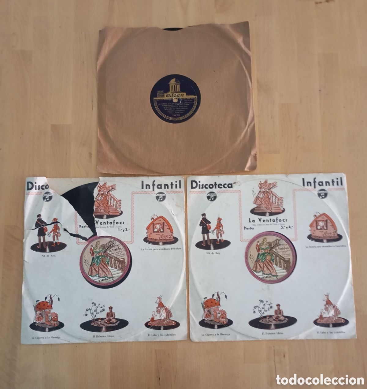 Discos de pizarra: Discoteca Infantil La Ventafocs Folch i Torres Columbia Rateta escaleta Odeon Pizarra 25cm