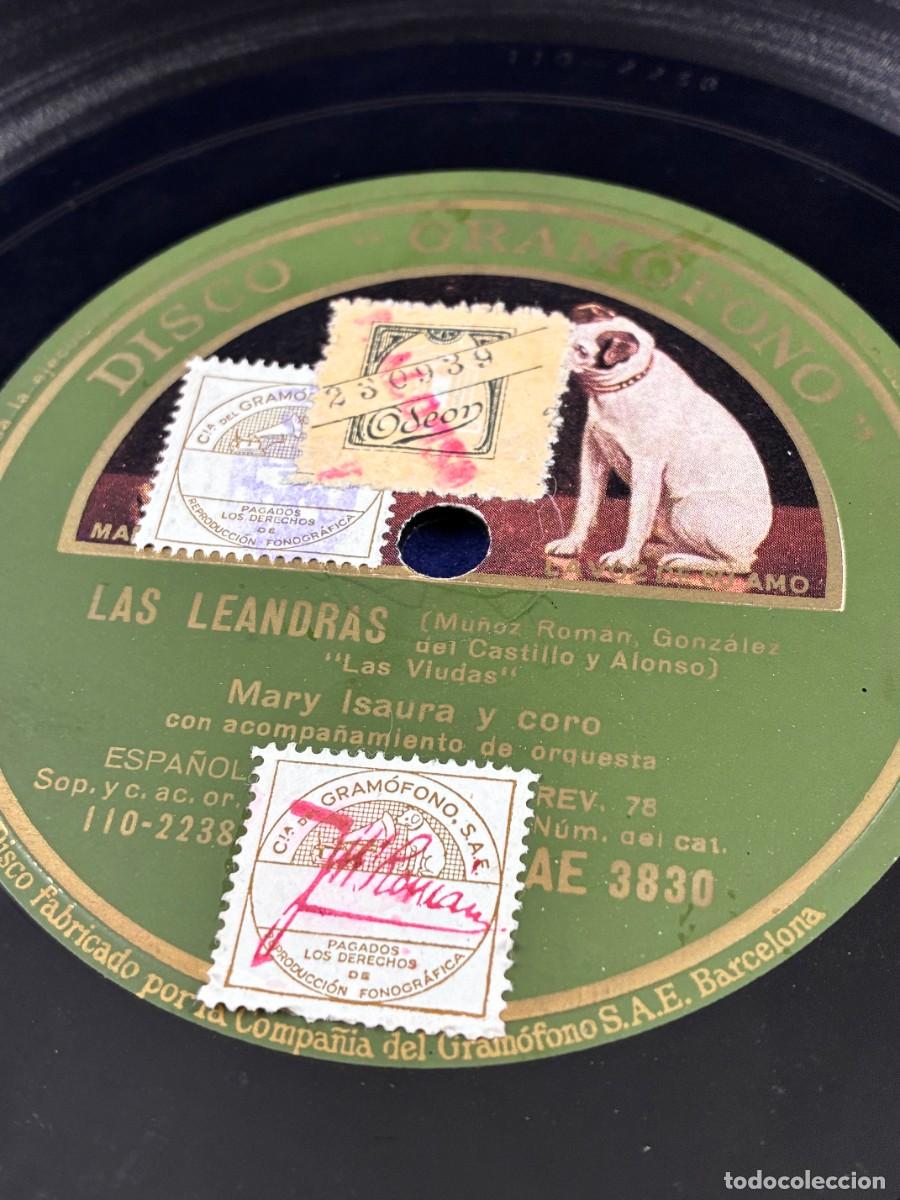 Discos de pizarra: Disco Pizarra 78 RPM Las Leandras Mary Isaura El Pichi Las Viudas La Voz de su Amo AE 3830
