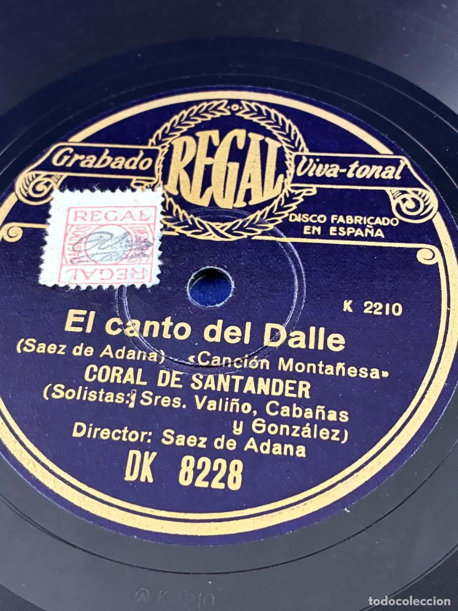 Discos de pizarra: Disco Pizarra 78 RPM Coral de Santander Regal DK 8228 Canciones Monta&ntilde;esas S&aacute;ez de Adana