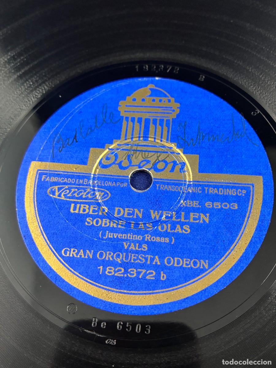 Discos de pizarra: Disco pizarra Odeon 78 rpm. Sobre las olas / Olas del Danubio. Gran Orquesta Odeon - Foto 1
