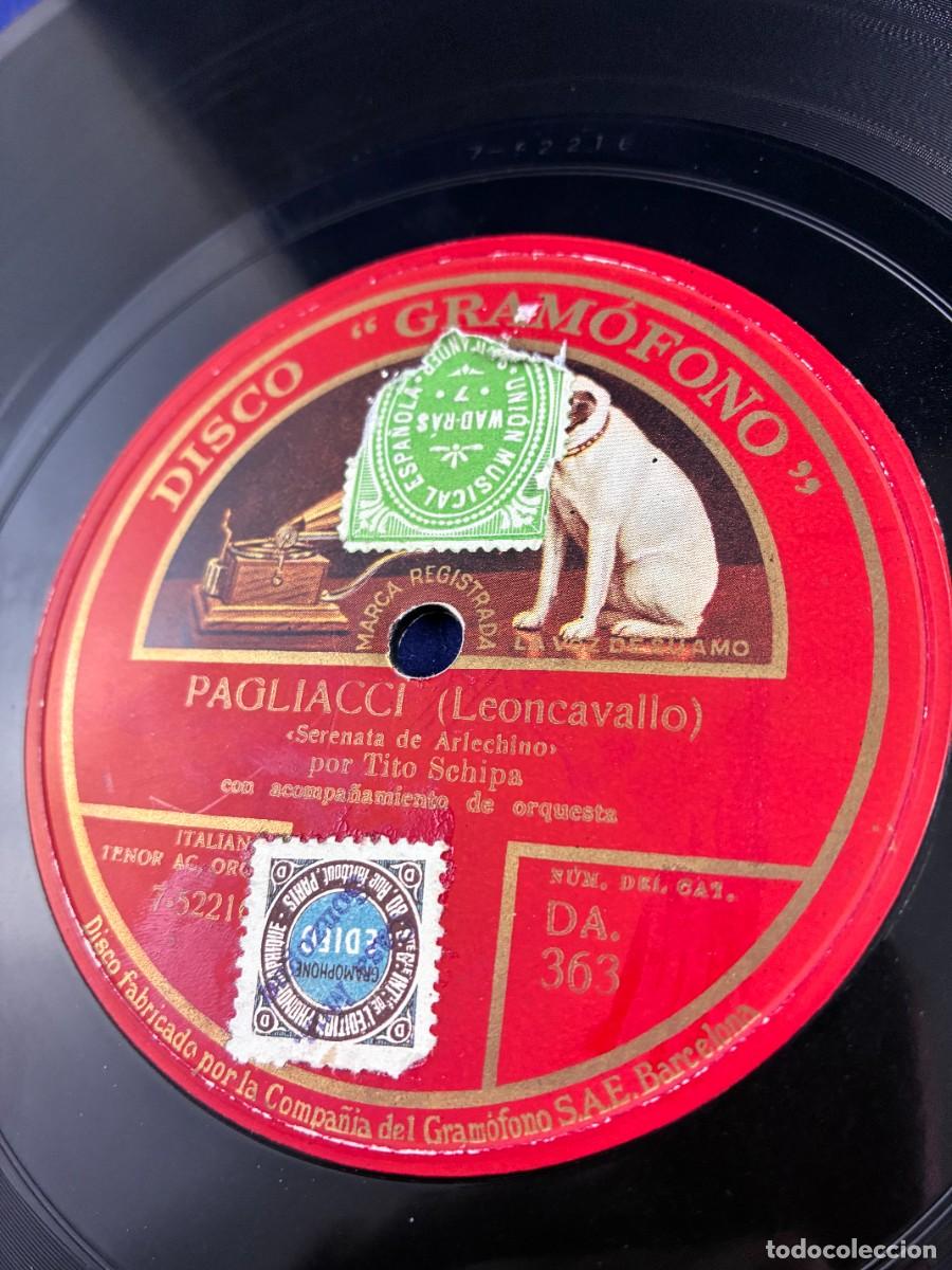 Discos de pizarra: Tito Schipa. Pagliacci / Manon. Disco pizarra 78 rpm Gram&oacute;fono etiqueta roja DA 363