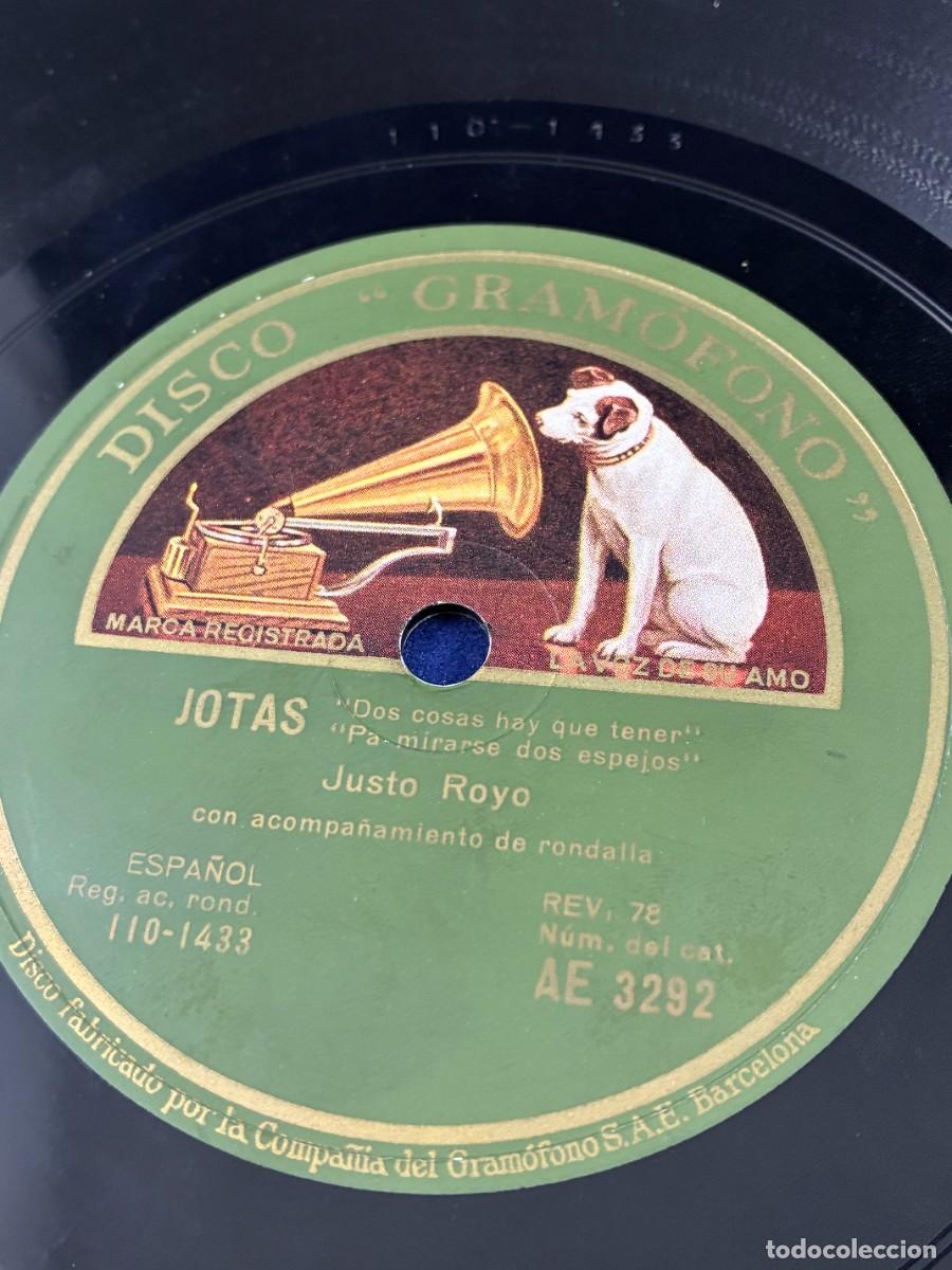 Discos de pizarra: Justo Royo. Jotas aragonesas con rondalla. Disco pizarra Gram&oacute;fono 78 rpm AE 3292
