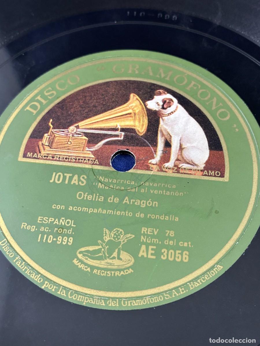 Discos de pizarra: Ofelia de Arag&oacute;n y Miguel Asso. Jotas aragonesas. Disco pizarra Gram&oacute;fono AE 3056